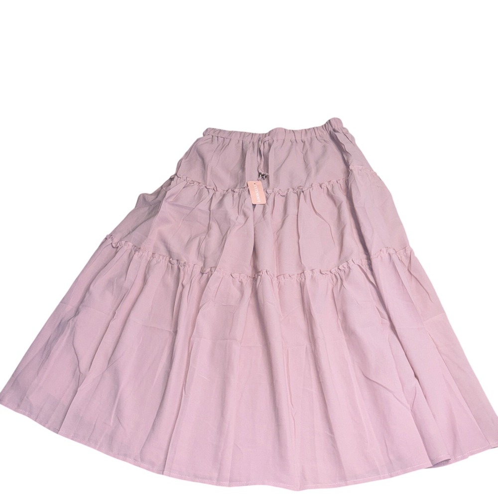 Women's Cute XL Boho Elastic High Waisted Pink Maxi Skirt /  33.5"